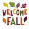 Burgundy & Orange Welcome Fall Thanksgiving Gel Window Clings